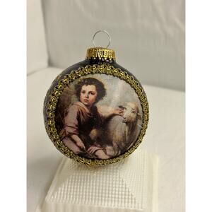 Masters on Silk Ornament 10-16 The Good Shepherds Murillo Christmas 1999